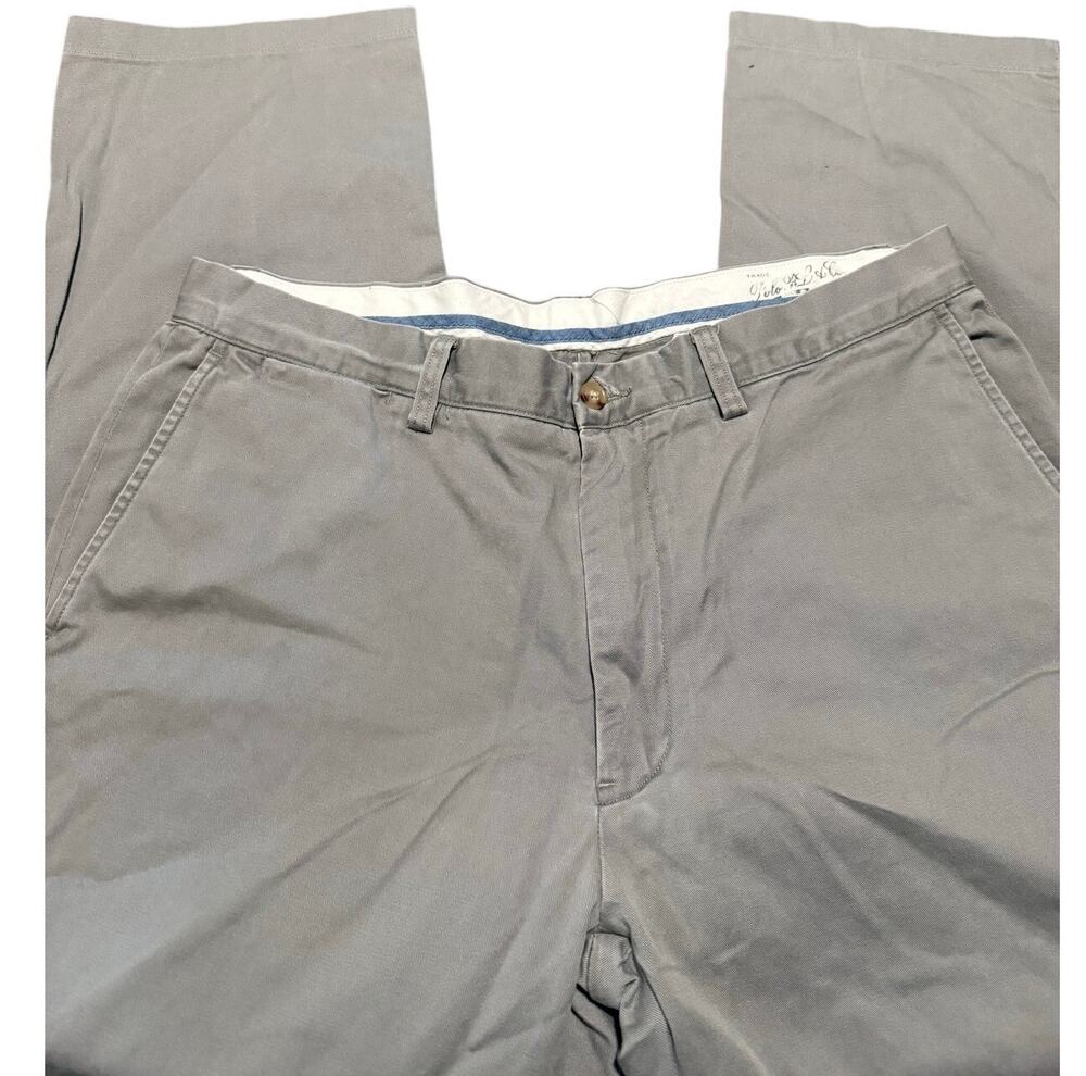 Polo Ralph Lauren Classic Fit Chino Pants, Gray Khaki Cotton, Men's 36x27